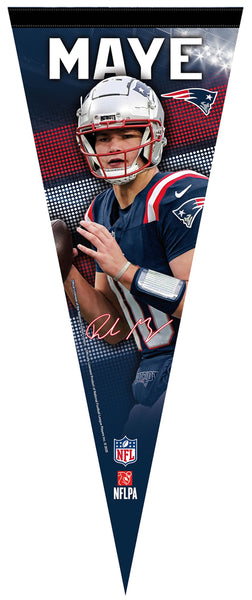 Drake Maye New England Patriots Signature Series Premium Felt Collector's PENNANT - Wincraft