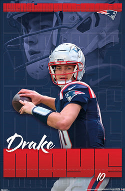Drake Maye "Superstar" New England Patriots QB Official NFL Football Wall Poster - Costacos 2025