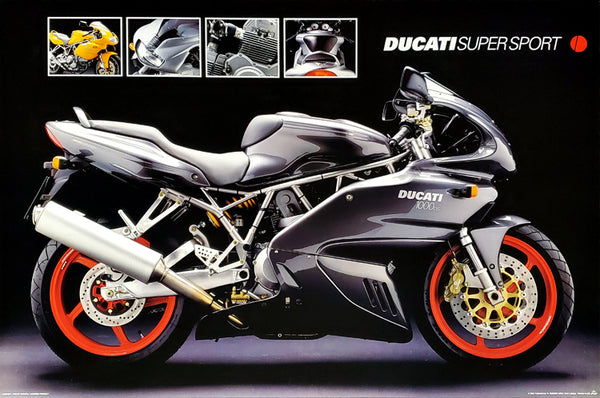 Ducati Super Sport 1000 DS Classic Motorcycle Poster - Nuova 2003