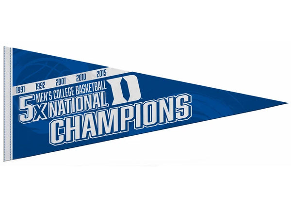Duke Blue Devils Basketball 5-Time NCAA National Champions Felt Pennant - Rico Inc.