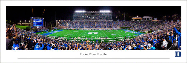 Duke Blue Devils Football at Wallace Wade Stadium Panoramic Poster Print - Blakeway 2023
