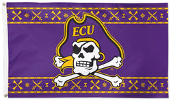 East Carolina Pirates Classic Logo-on-Purple Official NCAA Team 3'x5' Flag - Wincraft Inc.