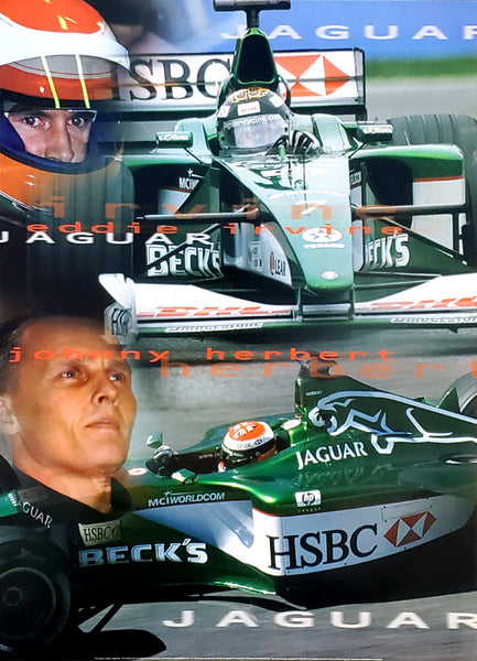 Eddie Irvine and Johnny Herbert Jaguar 2000 Formula 1 Racing Poster - UK