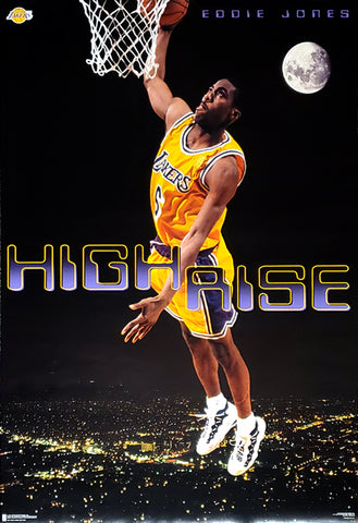 Eddie Jones "High Rise" Los Angeles Lakers NBA Action Poster - Costacos Brothers 1997