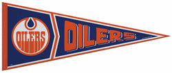 Edmonton Oilers 1970s-WHA-Style Official NHL Retro Collection Felt Pennant - Rico Inc.