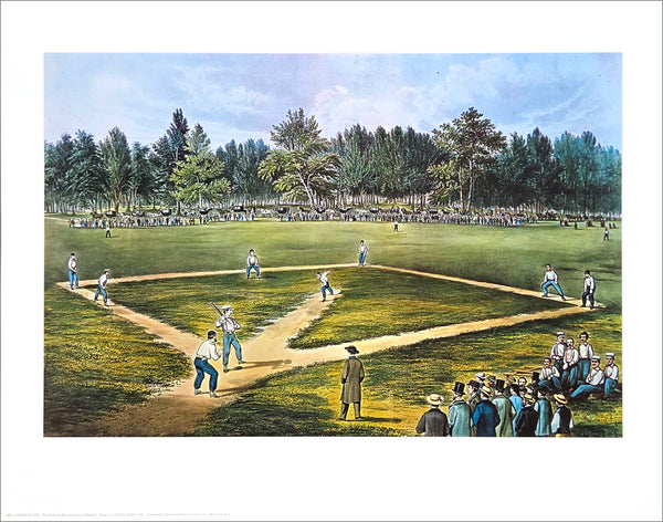 Baseball "Elysian Fields 1866" Classic Currier and Ives Poster Print