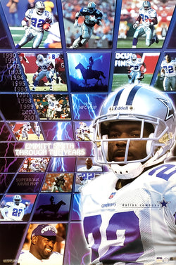 Emmitt Smith "Through the Years" Dallas Cowboys Career Commemorative Poster - Starline 2001