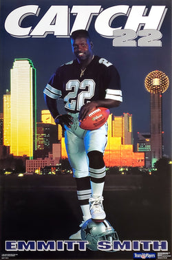 Emmitt Smith "Catch 22" Dallas Cowboys 1992 NFL Theme Action Poster - Costacos Final Stock Collection