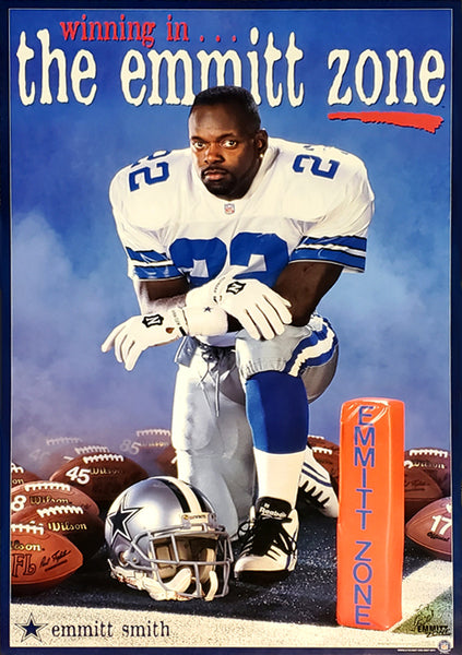 Emmitt Smith "Winning in The Emmitt Zone" Dallas Cowboys 1995 NFL Theme Poster - Costacos Final Stock Collection