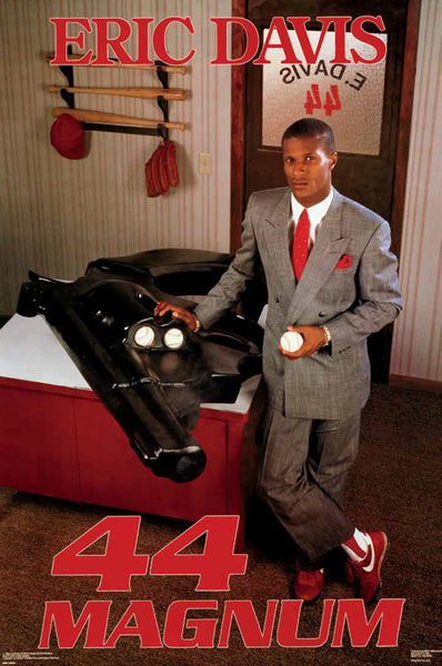 Eric Davis "44 Magnum" Cincinnati Reds Vintage Original 1987 MLB Theme Poster - Costacos Final Stock Collection