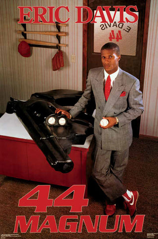Eric Davis "44 Magnum" Cincinnati Reds Vintage Original 1987 MLB Theme Poster - Costacos Final Stock Collection