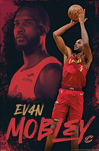 Evan Mobley "Big-Time" Cleveland Cavaliers NBA Action Wall Poster - Costacos 2025