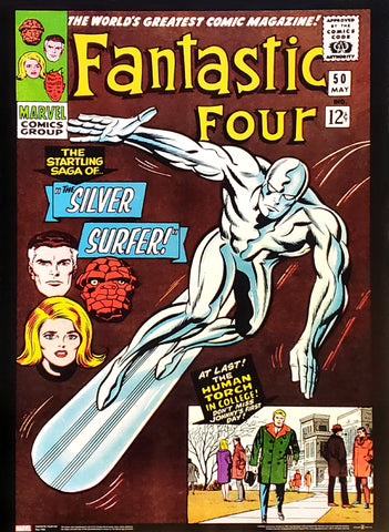 Fantastic Four #50 (Saga of The Silver Surfer May 1966) Marvel Comics Official Cover 20x28 Poster Reproduction