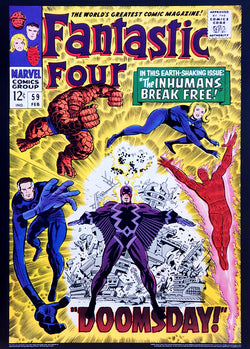 Fantastic Four #59 "Doomsday" (Feb. 1967) Vintage Comic Book Cover POSTER Print - Asgard Press