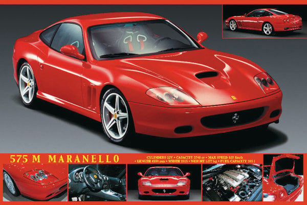 Ferrari 575M Maranello Autophile Profile Sports Car Poster