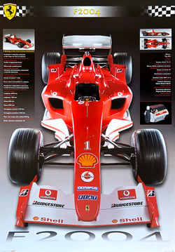 Ferrari F2004 "The Car" Formula 1 Automotive Technical Poster - MondialMix 2004