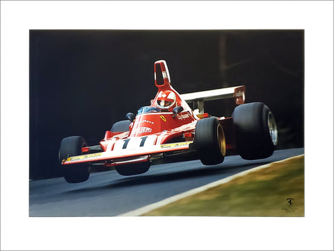 Ferrari 312 B3-74 "Regazzoni Jump" Premium 24x32 Poster Print - Pyramid (UK)