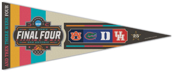 NCAA Men's Basketball Final Four 2025 (Florida, Houston, Auburn, Duke) Official Premium Felt Event Pennant - Wincraft