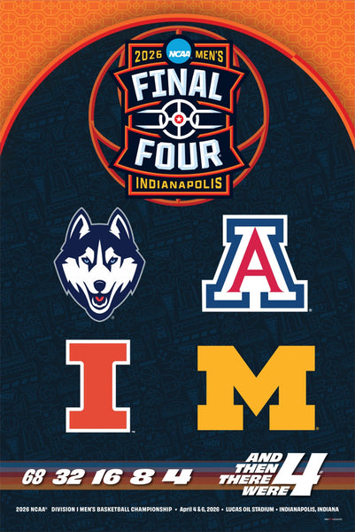 *SHIPS 4/7* NCAA FINAL FOUR 2026 Men's Basketball Championships Official Poster (Michigan, Arizona, Illinois, UConn) - ProGraphs
