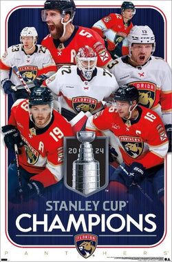 Florida Panthers 2024 Stanley Cup Champions 7-Player Commemorative Poster - Costacos Sports