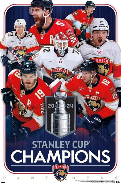 *SHIPS 7/3* Florida Panthers 2024 Stanley Cup Champions 7-Player Commemorative Poster - Costacos Sports
