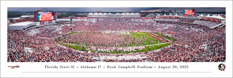 Florida State Seminoles Football "Storm the Field 2025" Doak Campbell Stadium Panoramic Poster Print - Blakeway