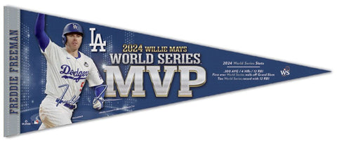 *SHIPS 11/20* Freddie Freeman 2024 World Series MVP LA Dodgers Premium Felt Commemorative Pennant - Wincraft