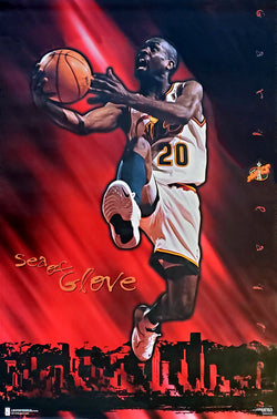 Gary Payton "Sea of Glove" Seattle Supersonics NBA Action Poster - Costacos 1996