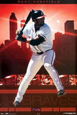 Gary Sheffield "On Fire" Atlanta Braves MLB Action Poster - Costacos 2002