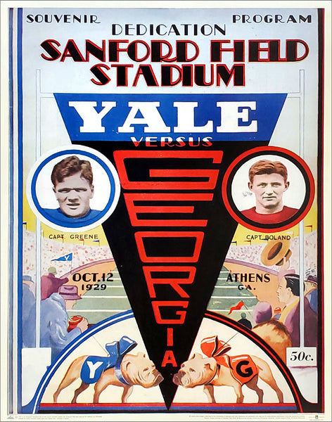 Georgia Bulldogs 1929 "Sanford Opener" Vintage Program Cover Poster Print - Asgard