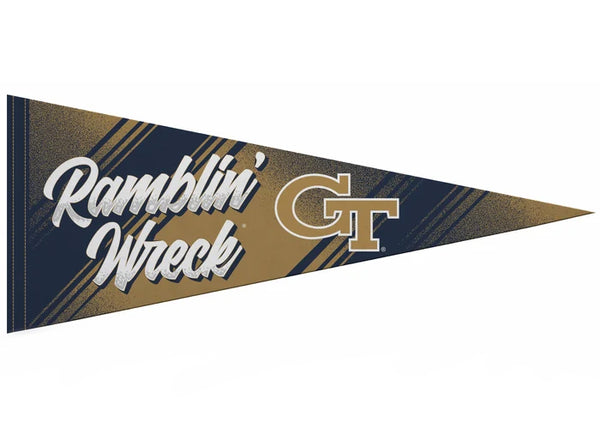 Georgia Tech Yellow Jackets RAMBLIN' WRECK Official NCAA Team Premium Felt Pennant - Rico Inc.