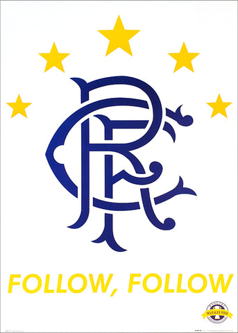 Glasgow Rangers "Follow, Follow" SPL Football Soccer Team Logo Poster - GB 2004