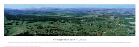 Gleneagles Golf Courses Aerial Panoramic Poster Print - Blakeway Worldwide