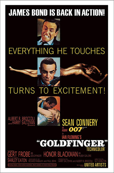 James Bond in GOLDFINGER (1964) 24x36 Wall Poster - Pyramid (UK)