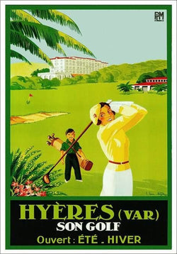 Golf at Hyeres, France c.1933 Vintage 24x36 Poster Reproduction- Image Source