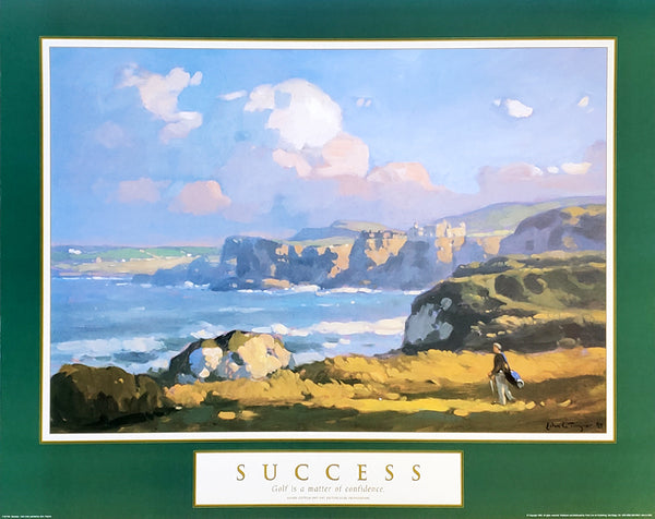 Golf "Success" (Irish Links) Inspirational Motivational 22x28 Premium Poster - Front Line