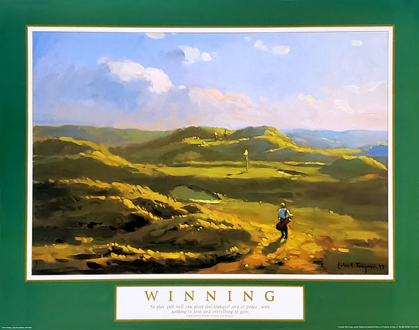 Golf "Winning" (Irish Links) Inspirational Motivational 22x28 Premium Poster - Front Line