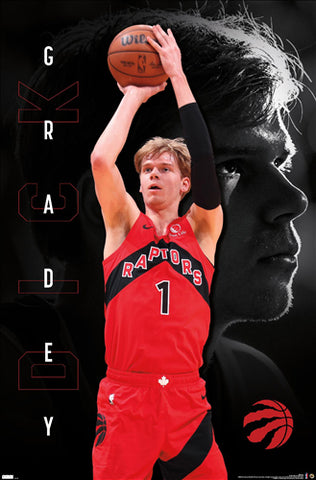 Gradey Dick "Sharp Shooter" Toronto Raptors NBA Basketball Action Poster - Costacos Sports 2024