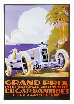 Grand Prix du Cap d'Antibes 1929 Vintage Poster Reproduction - Editions Clouet