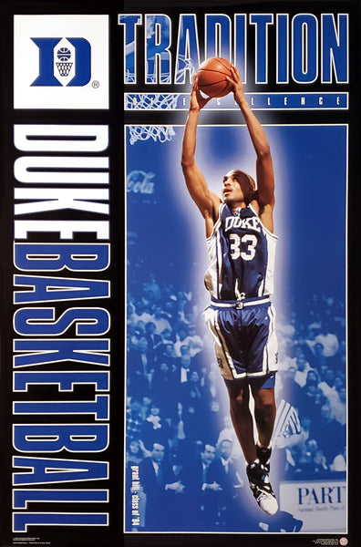 Grant Hill "Tradition of Excellence" Duke Blue Devils Commemorative 23x35 Vintage 1995 Poster - Costacos Final Stock Collection