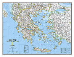 Map of GREECE AND THE AEGEAN National Geographic Classic Edition 23x30 Wall Map Poster - NG Maps