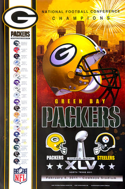 Green Bay Packers "Super Season 2011" Super Bowl XLV Official Commemorative 24x36 Poster - Action Images
