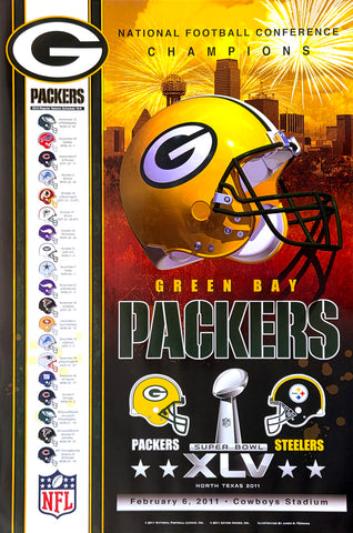 Green Bay Packers "Super Season 2011" Super Bowl XLV Official Commemorative 24x36 Poster - Action Images