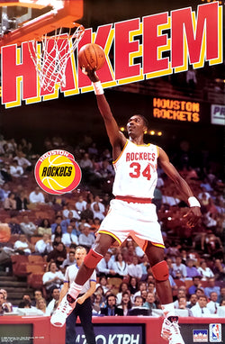 Hakeem Olajuwon "Classic" Houston Rockets NBA Action Poster - Starline Inc. 1994