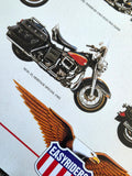 The Harley-Davidson Legend 26 Classic Motorcycles Poster - Eurographics Inc.