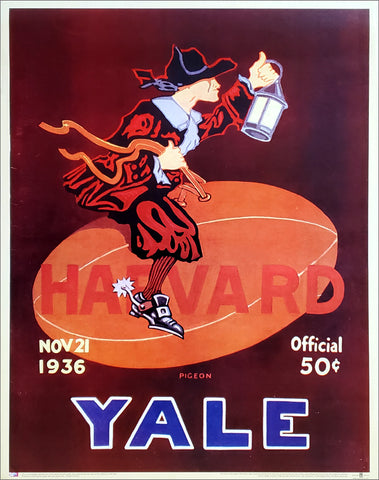 Yale vs. Harvard Football 1936 Vintage Program Cover Poster Reproduction - Asgard Press