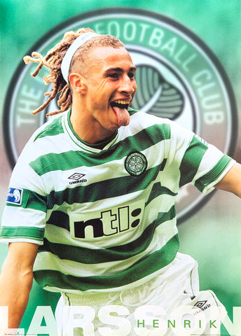 Henrik Larsson "Celtic Pride" Glasgow Celtic FC Poster - GB 2000