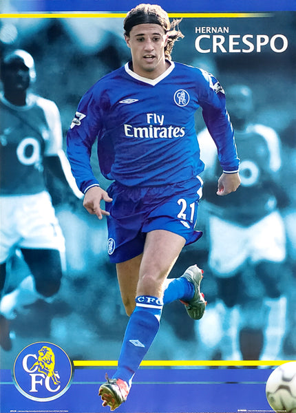 Hernan Crespo "Blue Striker" Chelsea FC EPL Action Poster - GB Posters 2004