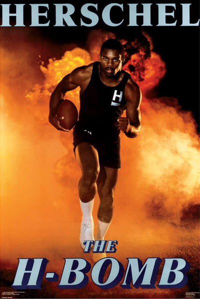 Herschel Walker "The H Bomb" Dallas Cowboys Vintage Original 1987 NFL Theme Poster - Costacos Final Stock Collection