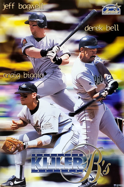 Houston Astros "Killer B's" (Jeff Bagwell, Craig Biggio, Derek Bell) 1996 MLB Action Poster - Costacos Final Stock Collection